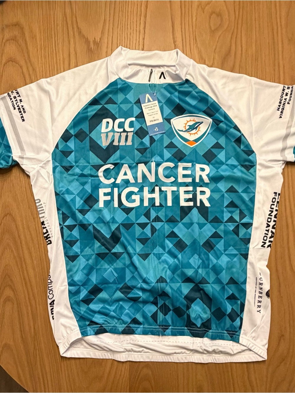 Cancer Fighter Men’s Cycling Jersey - Teal/White